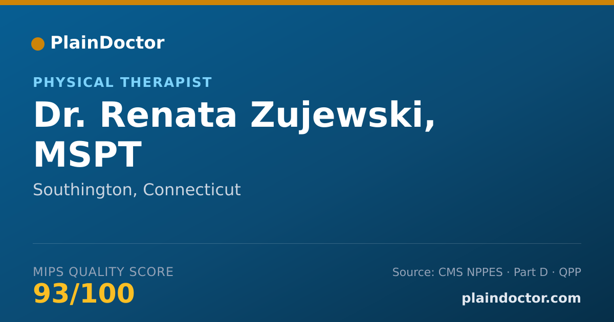 Shareable card for Renata Zujewski, MSPT - Physical Therapist, Southington, CT