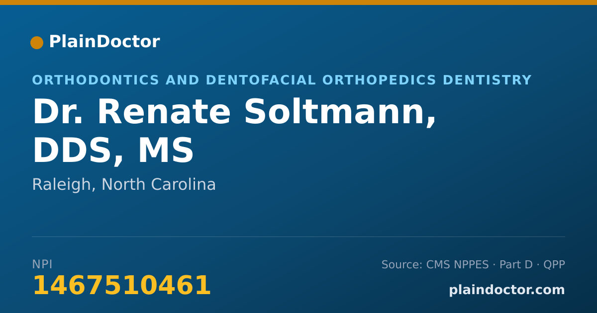 Shareable card for Renate Soltmann, DDS, MS - Orthodontics and Dentofacial Orthopedics Dentistry, Raleigh, NC