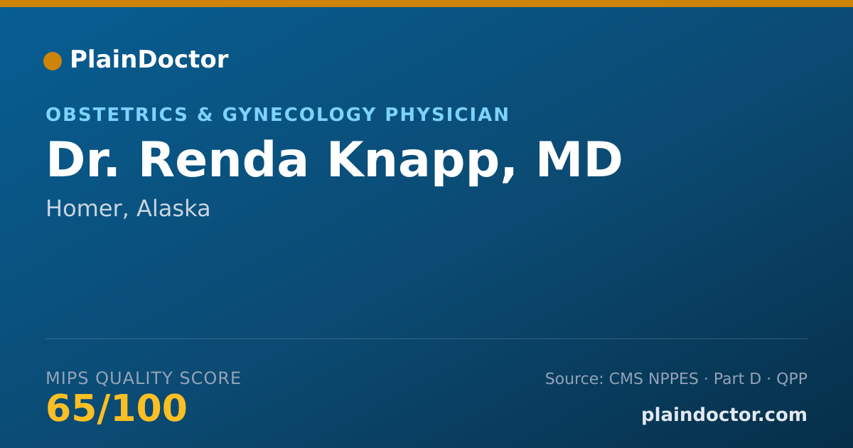 Shareable card for Renda Knapp, MD - Obstetrics & Gynecology Physician, Homer, AK