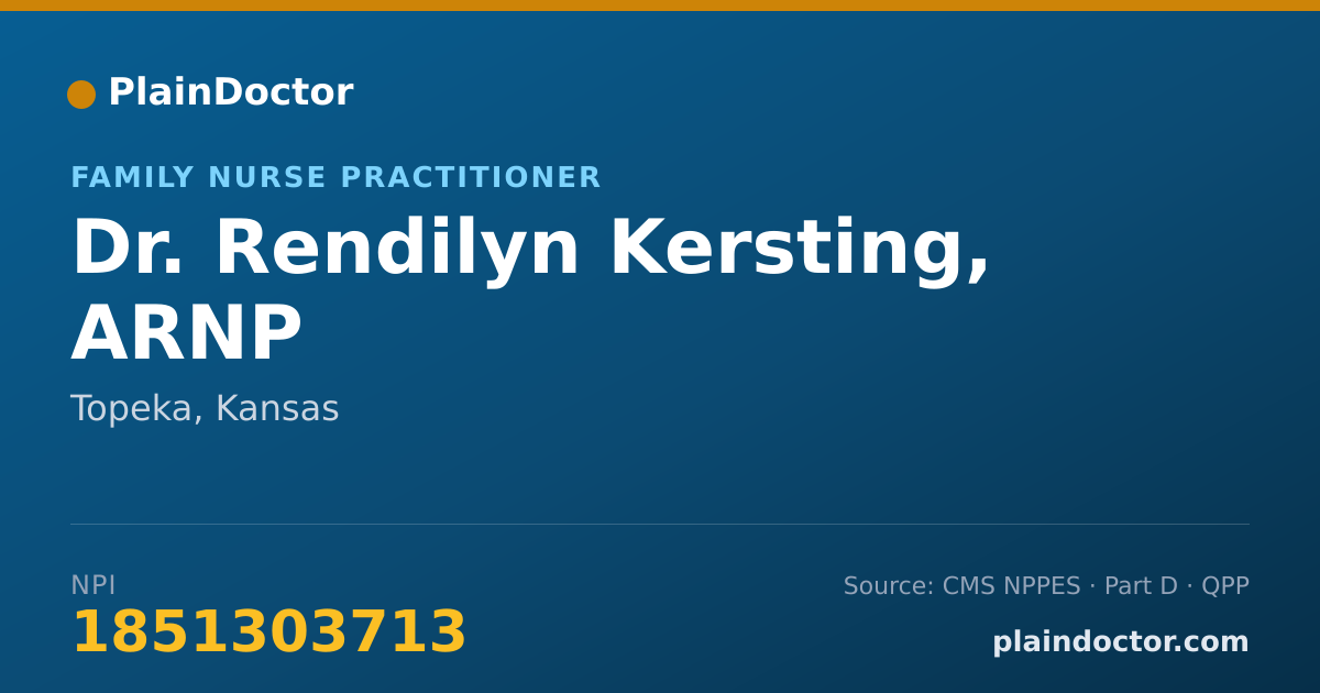 Shareable card for Rendilyn Kersting, ARNP - Family Nurse Practitioner, Topeka, KS