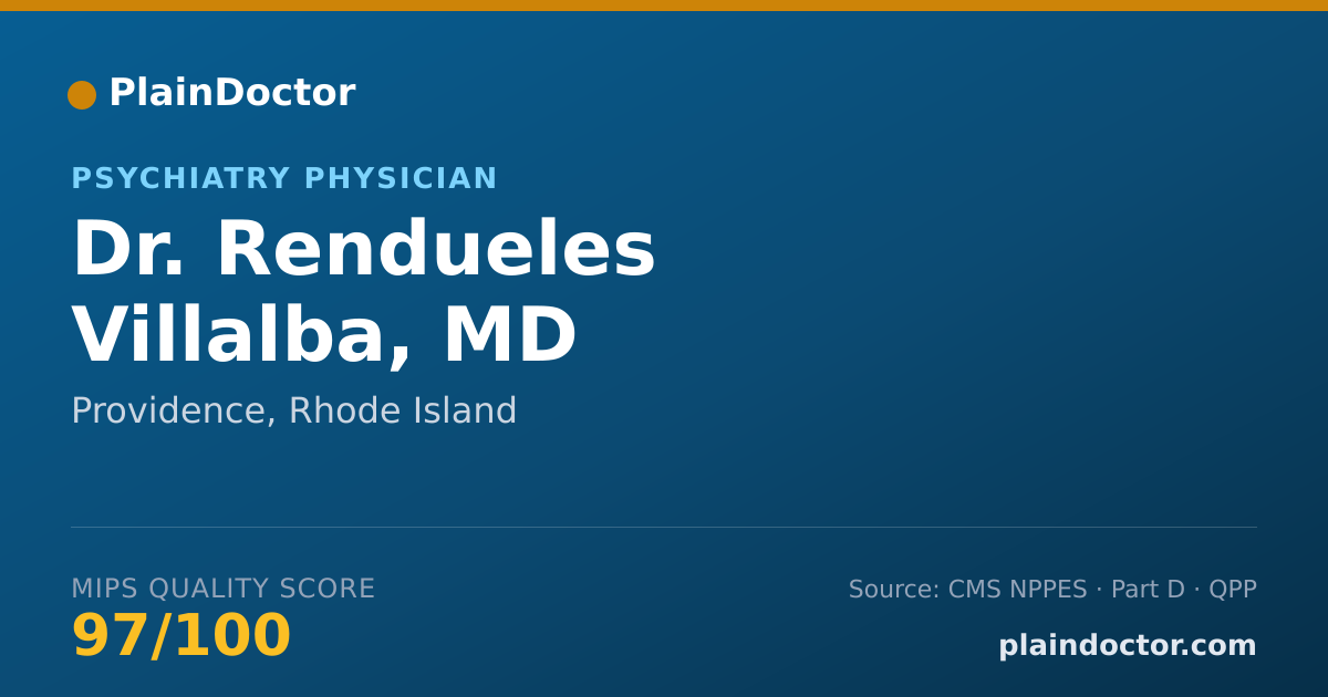 Shareable card for Rendueles Villalba, MD - Psychiatry Physician, Providence, RI