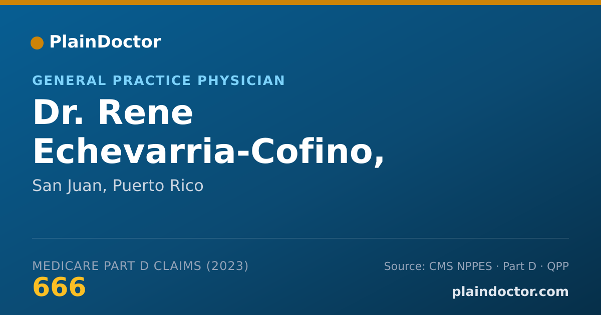 Shareable card for Rene Echevarria-Cofino, M.D. - General Practice Physician, San Juan, PR