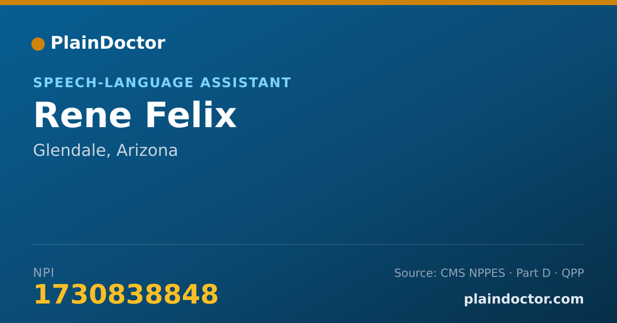Shareable card for Rene Felix - Speech-Language Assistant, Glendale, AZ