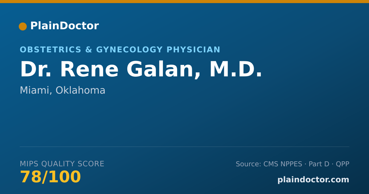 Shareable card for Rene Galan, M.D. - Obstetrics & Gynecology Physician, Miami, OK