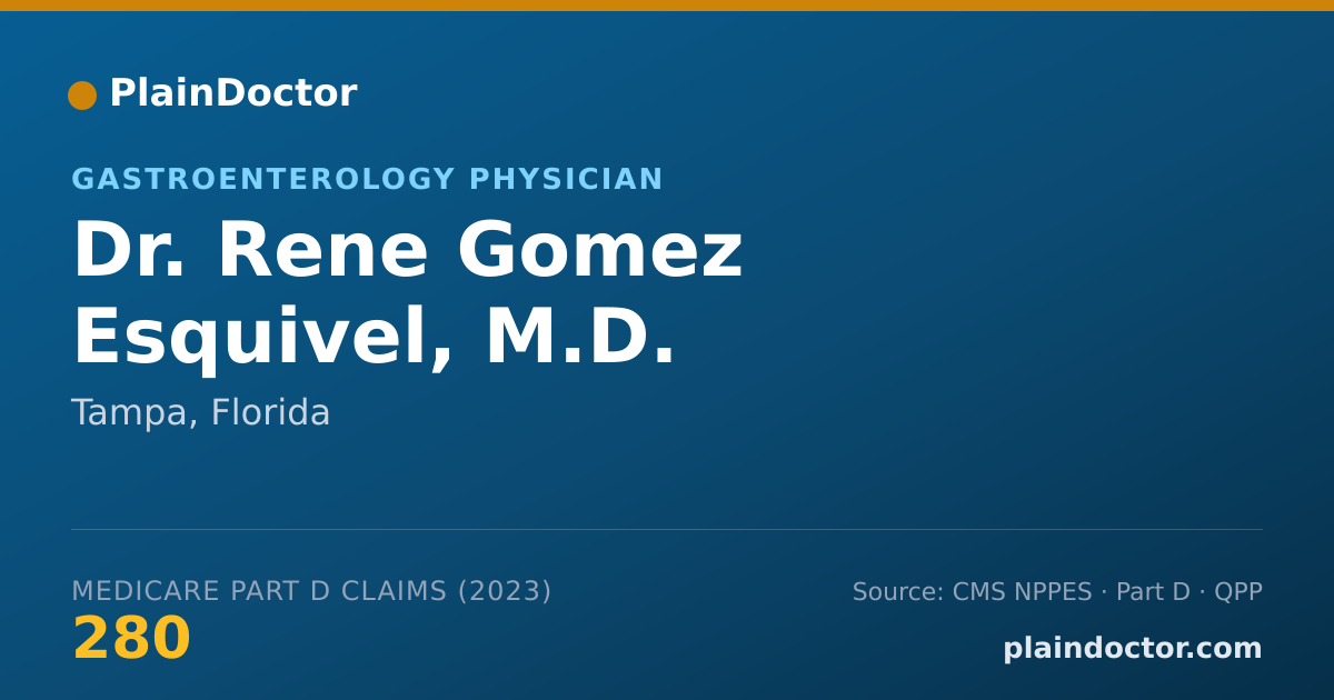 Shareable card for Rene Gomez Esquivel, M.D. - Gastroenterology Physician, Tampa, FL