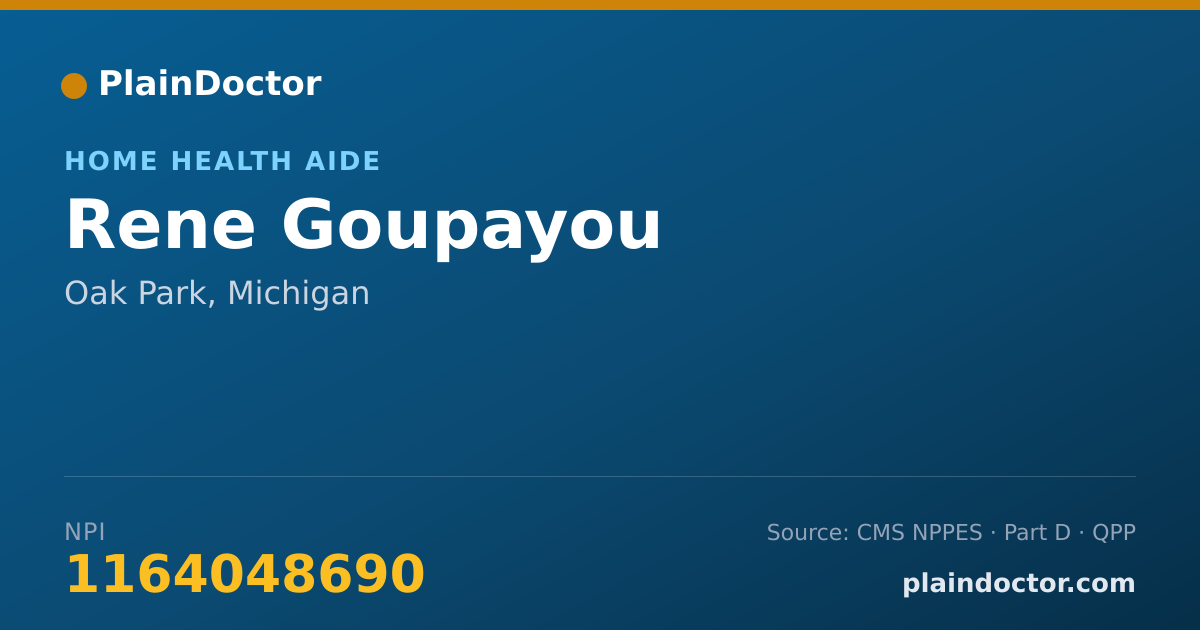 Shareable card for Rene Goupayou - Home Health Aide, Oak Park, MI