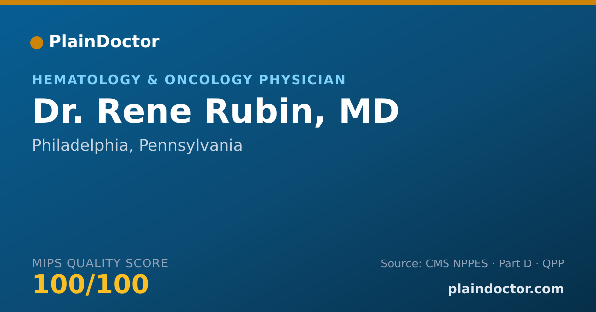 Shareable card for Rene Rubin, MD - Hematology & Oncology Physician, Philadelphia, PA