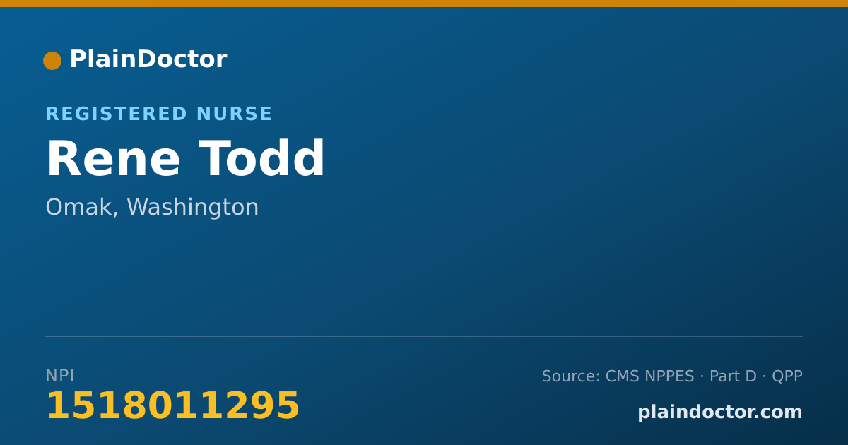 Shareable card for Rene Todd - Registered Nurse, Omak, WA