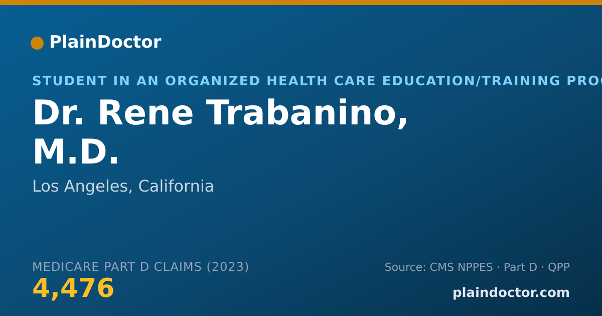 Shareable card for Rene Trabanino, M.D. - Student in an Organized Health Care Education/Training Program, Los Angeles, CA