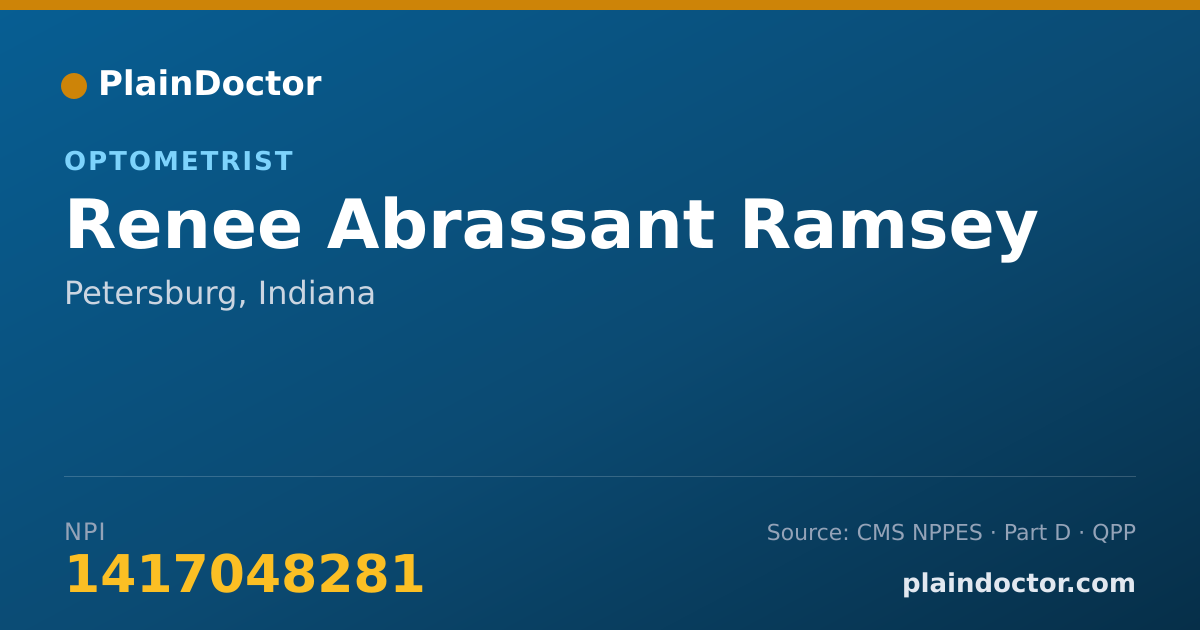 Shareable card for Renee Abrassant Ramsey - Optometrist, Petersburg, IN