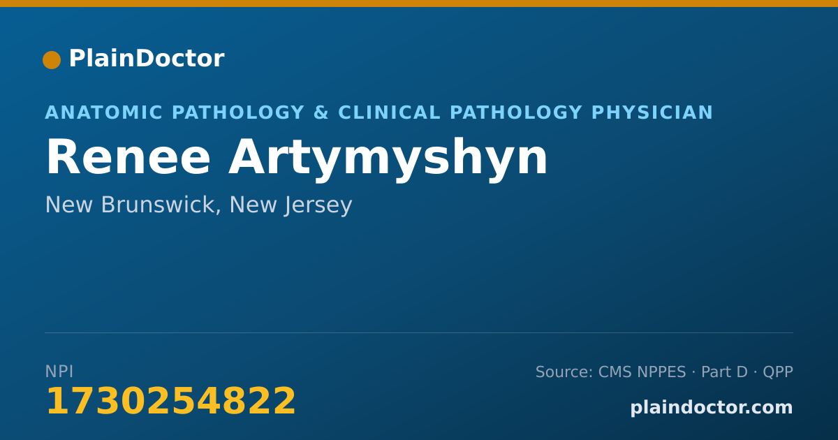 Shareable card for Renee Artymyshyn - Anatomic Pathology & Clinical Pathology Physician, New Brunswick, NJ