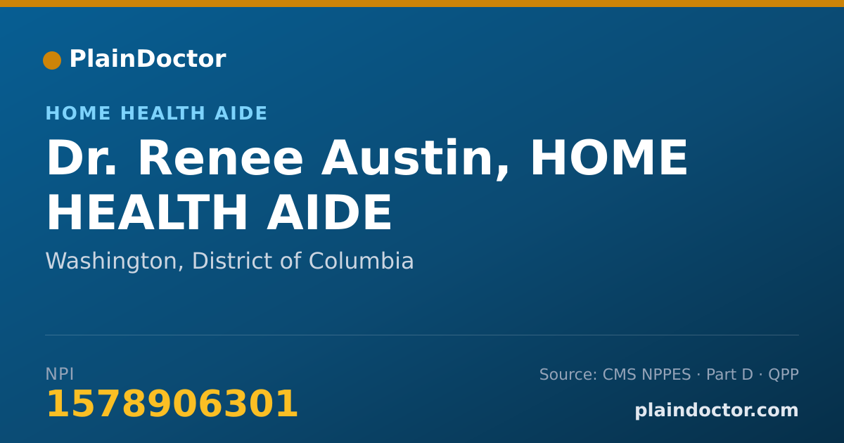 Shareable card for Renee Austin, HOME HEALTH AIDE - Home Health Aide, Washington, DC