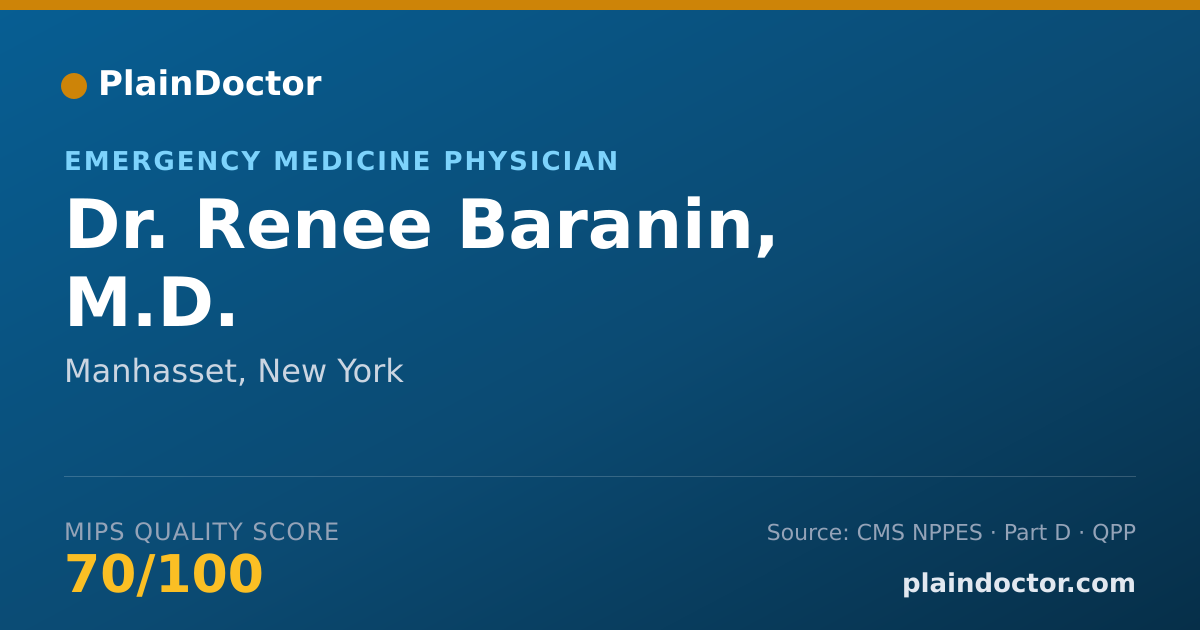 Shareable card for Renee Baranin, M.D. - Emergency Medicine Physician, Manhasset, NY
