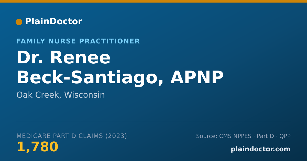 Shareable card for Renee Beck-Santiago, APNP - Family Nurse Practitioner, Oak Creek, WI