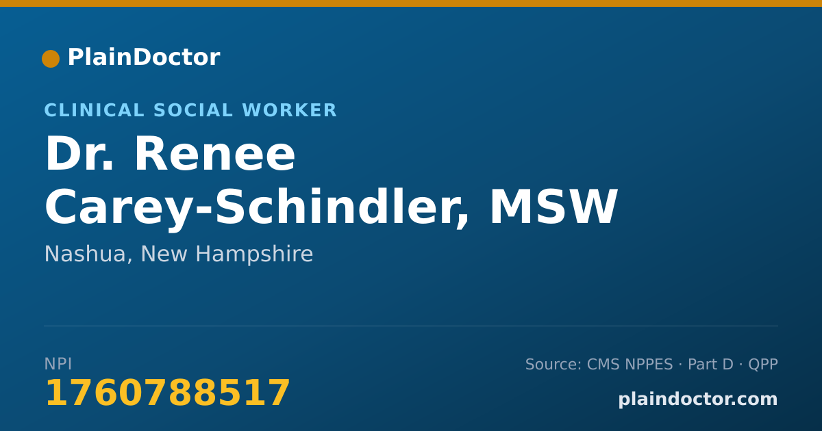 Shareable card for Renee Carey-Schindler, MSW - Clinical Social Worker, Nashua, NH