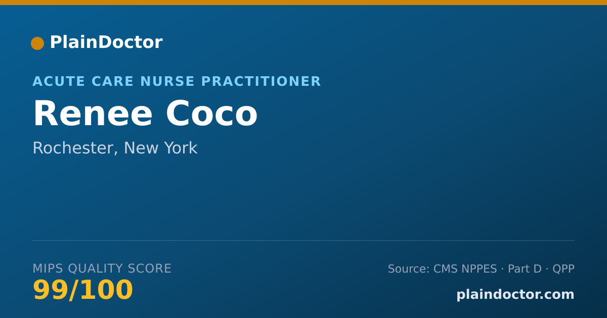 Shareable card for Renee Coco - Acute Care Nurse Practitioner, Rochester, NY