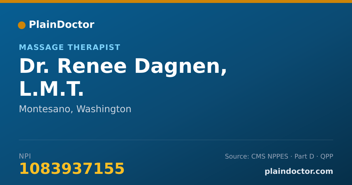 Shareable card for Renee Dagnen, L.M.T. - Massage Therapist, Montesano, WA