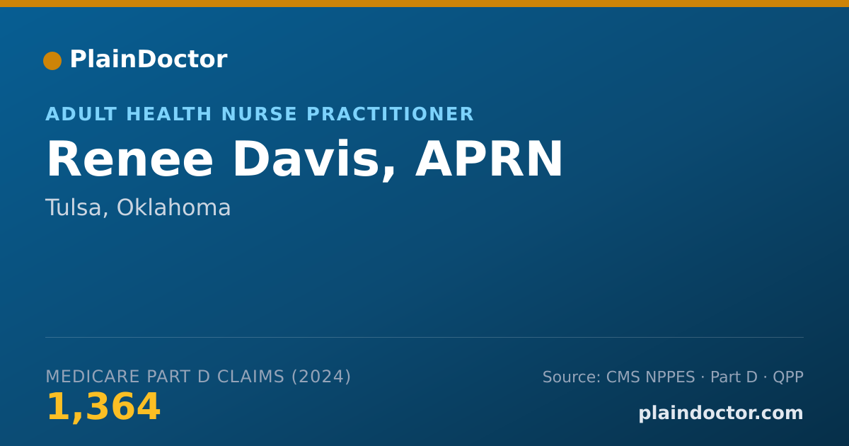 Shareable card for Renee Davis, APRN - Adult Health Nurse Practitioner, Tulsa, OK