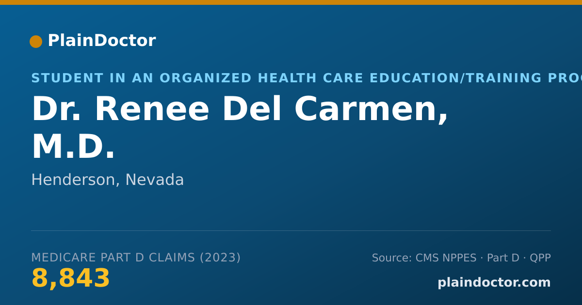 Shareable card for Renee Del Carmen, M.D. - Student in an Organized Health Care Education/Training Program, Henderson, NV