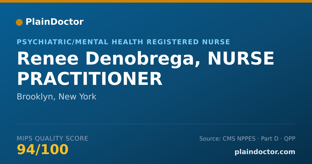 Shareable card for Renee Denobrega, NURSE PRACTITIONER - Psychiatric/Mental Health Registered Nurse, Brooklyn, NY