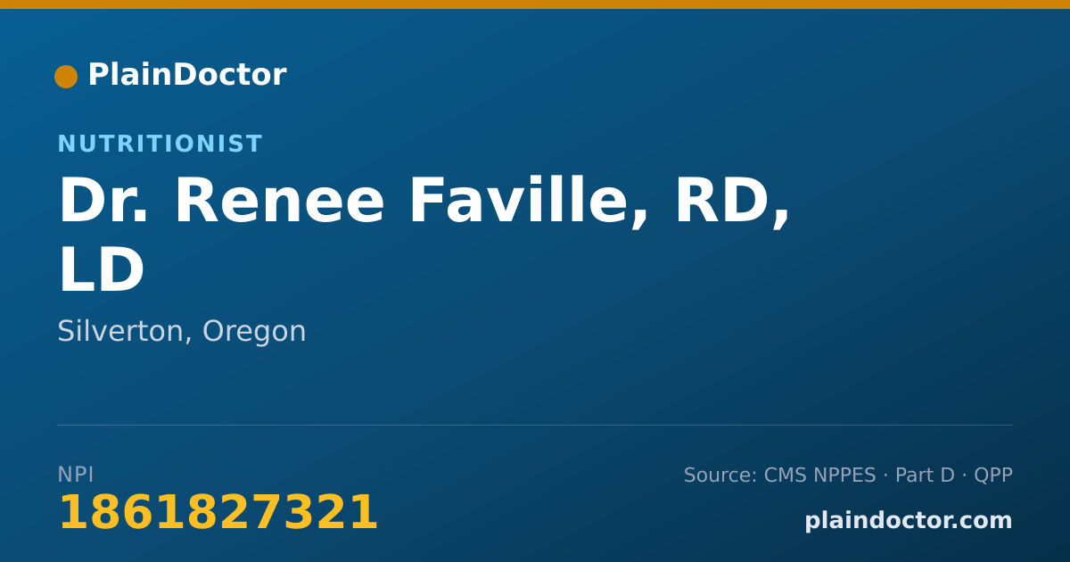 Shareable card for Renee Faville, RD, LD - Nutritionist, Silverton, OR