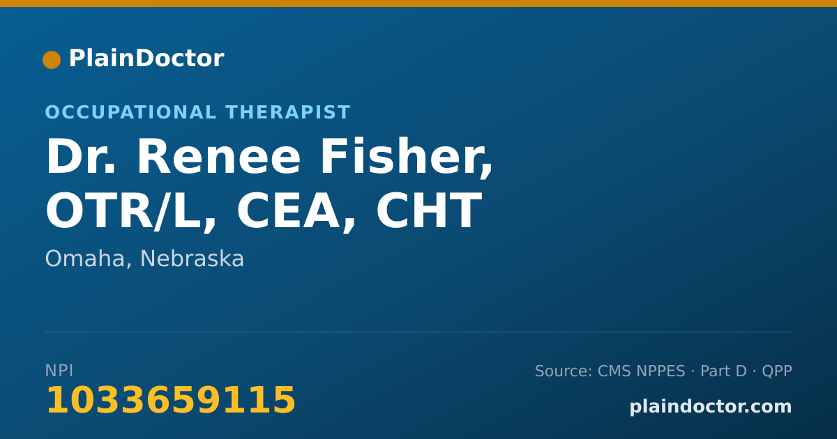 Shareable card for Renee Fisher, OTR/L, CEA, CHT - Occupational Therapist, Omaha, NE