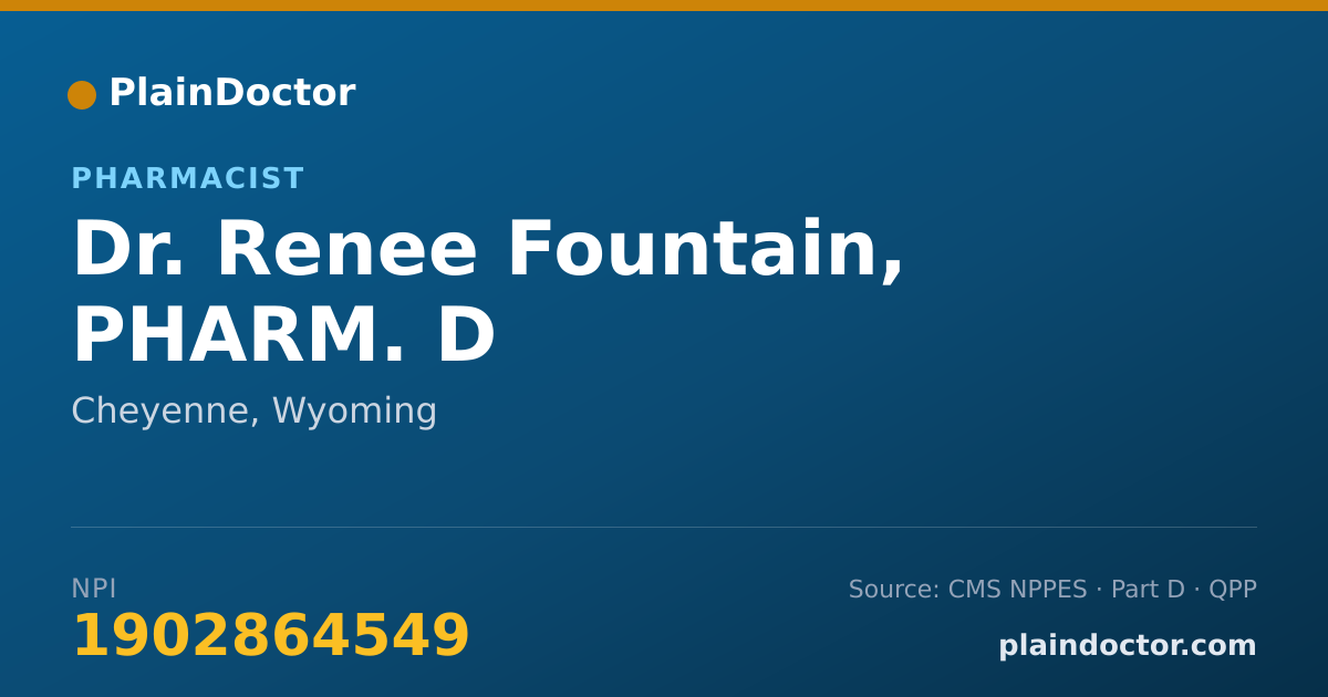 Shareable card for Renee Fountain, PHARM. D - Pharmacist, Cheyenne, WY