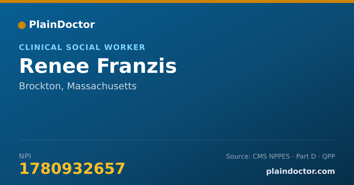 Shareable card for Renee Franzis - Clinical Social Worker, Brockton, MA