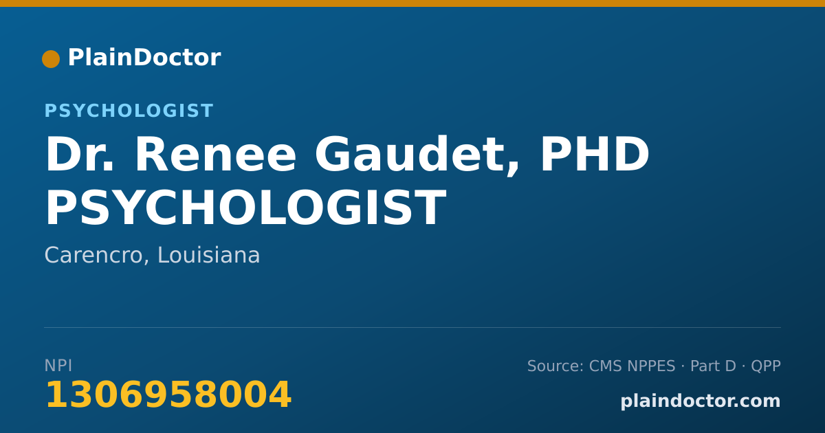 Shareable card for Renee Gaudet, PHD PSYCHOLOGIST - Psychologist, Carencro, LA