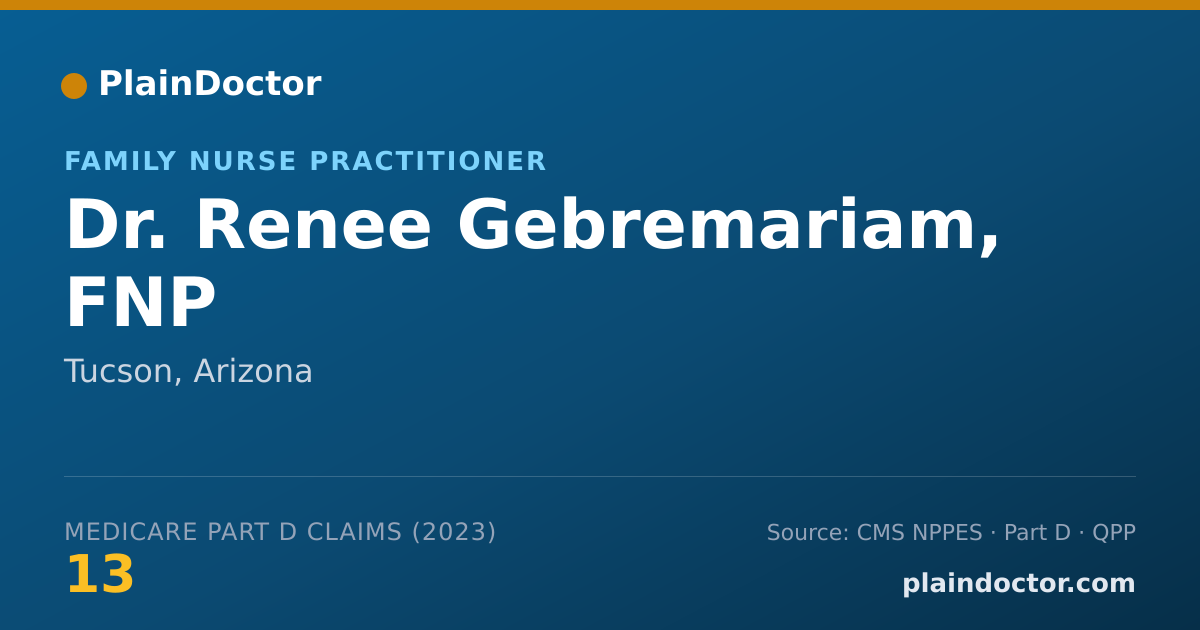 Shareable card for Renee Gebremariam, FNP - Family Nurse Practitioner, Tucson, AZ