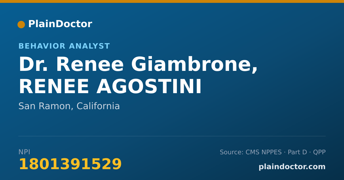 Shareable card for Renee Giambrone, RENEE AGOSTINI - Behavior Analyst, San Ramon, CA