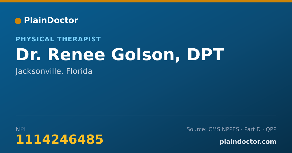Shareable card for Renee Golson, DPT - Physical Therapist, Jacksonville, FL