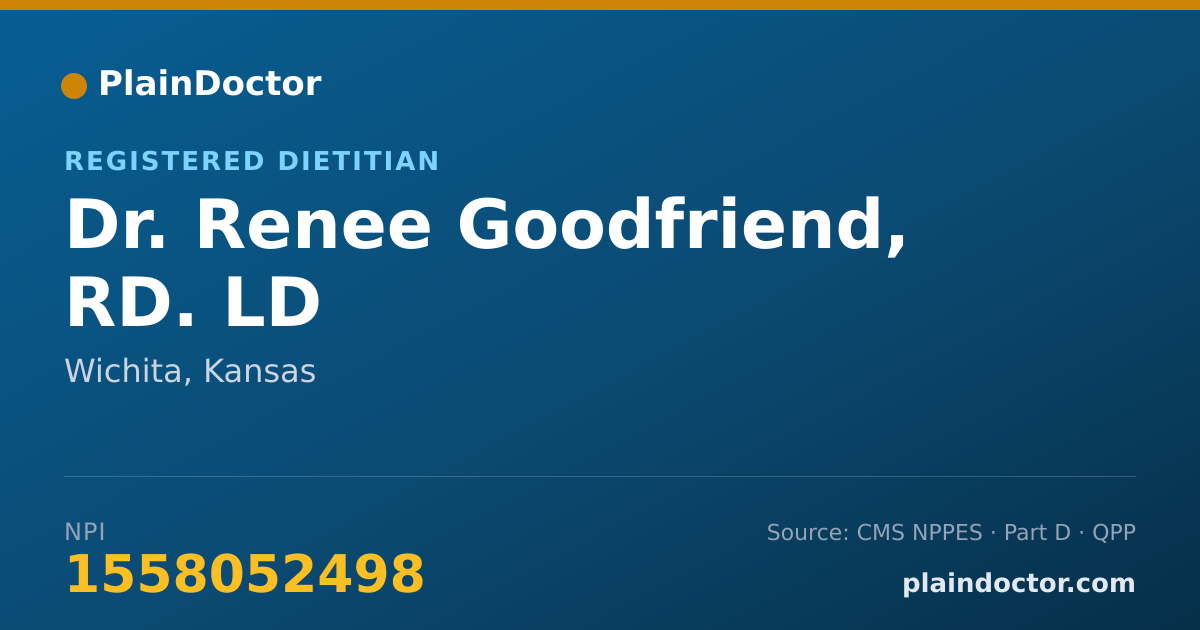 Shareable card for Renee Goodfriend, RD. LD - Registered Dietitian, Wichita, KS