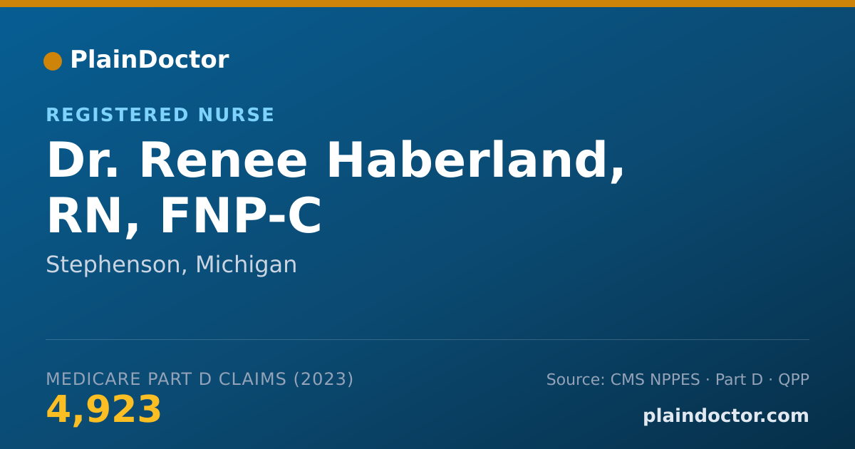 Shareable card for Renee Haberland, RN, FNP-C - Registered Nurse, Stephenson, MI