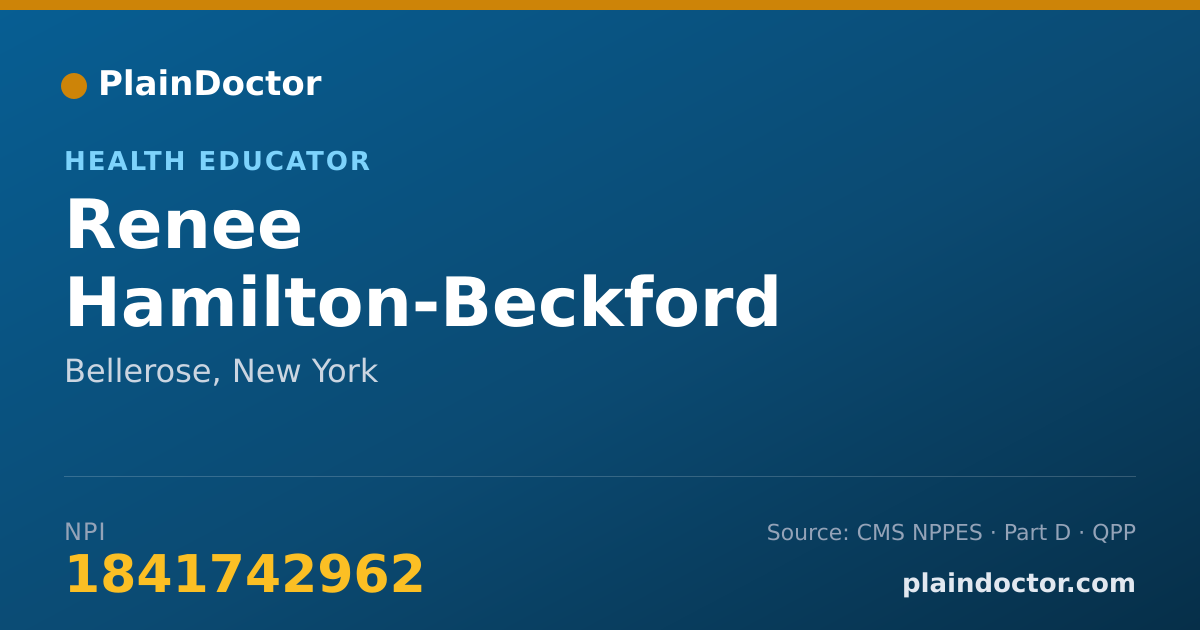 Shareable card for Renee Hamilton-Beckford - Health Educator, Bellerose, NY