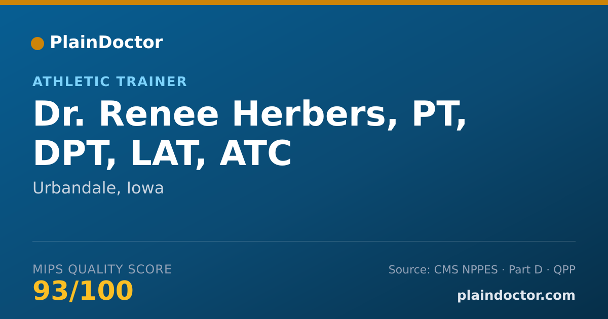 Shareable card for Renee Herbers, PT, DPT, LAT, ATC - Athletic Trainer, Urbandale, IA