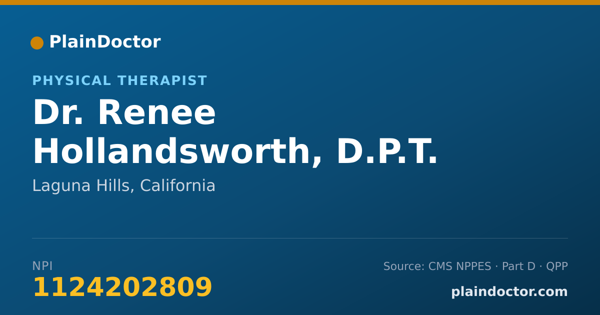 Shareable card for Renee Hollandsworth, D.P.T. - Physical Therapist, Laguna Hills, CA