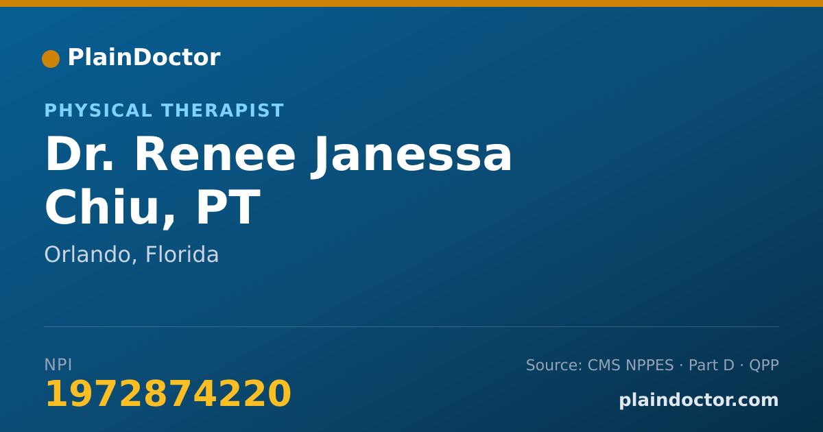 Shareable card for Renee Janessa Chiu, PT - Physical Therapist, Orlando, FL