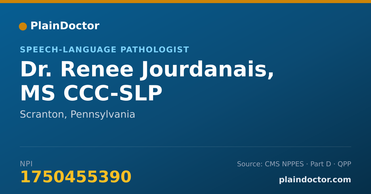 Shareable card for Renee Jourdanais, MS CCC-SLP - Speech-Language Pathologist, Scranton, PA