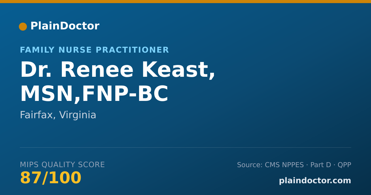 Shareable card for Renee Keast, MSN,FNP-BC - Family Nurse Practitioner, Fairfax, VA