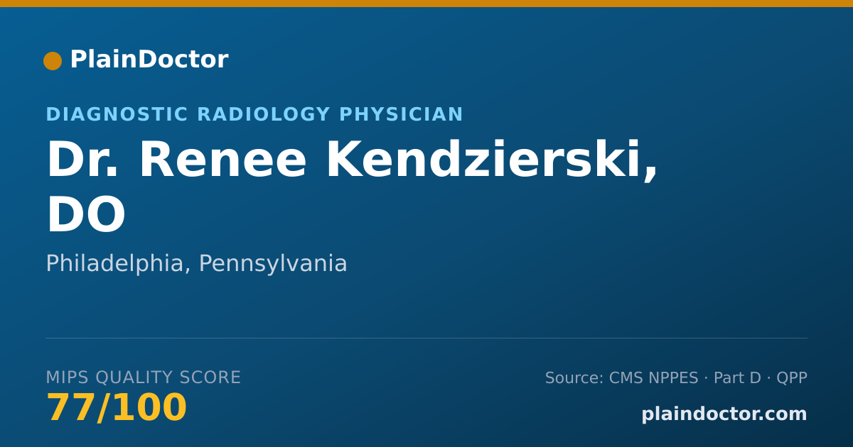 Shareable card for Renee Kendzierski, DO - Diagnostic Radiology Physician, Philadelphia, PA