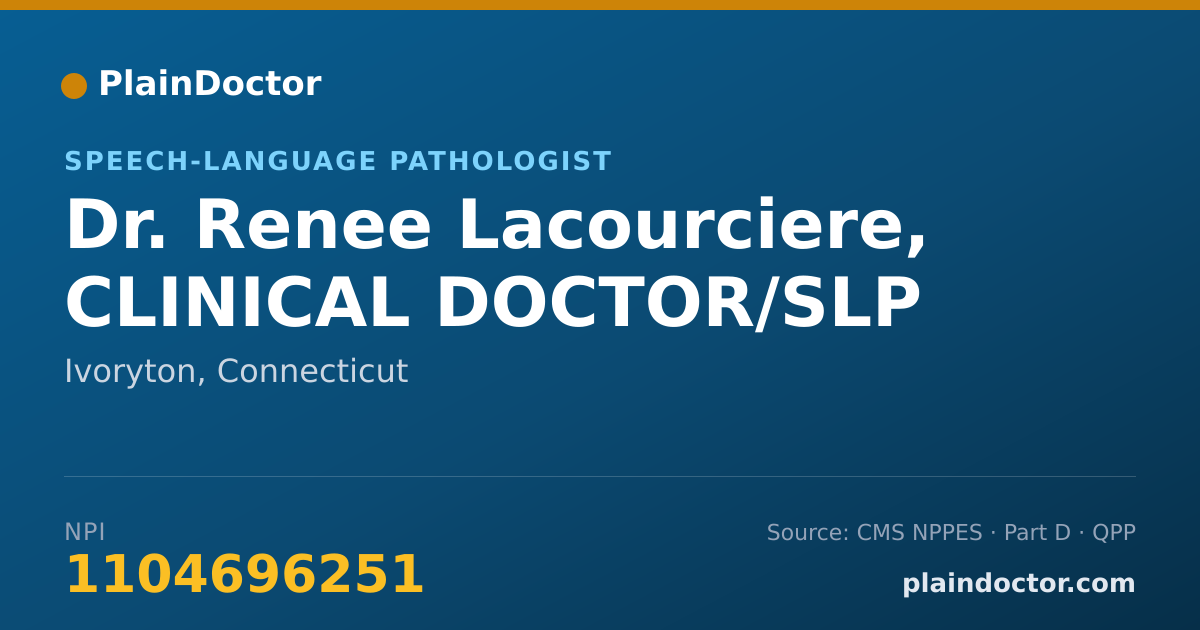 Shareable card for Renee Lacourciere, CLINICAL DOCTOR/SLP - Speech-Language Pathologist, Ivoryton, CT