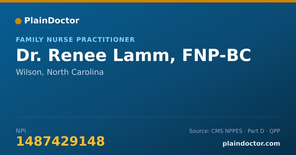 Shareable card for Renee Lamm, FNP-BC - Family Nurse Practitioner, Wilson, NC