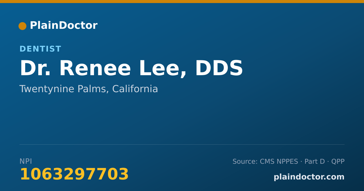 Shareable card for Renee Lee, DDS - Dentist, Twentynine Palms, CA