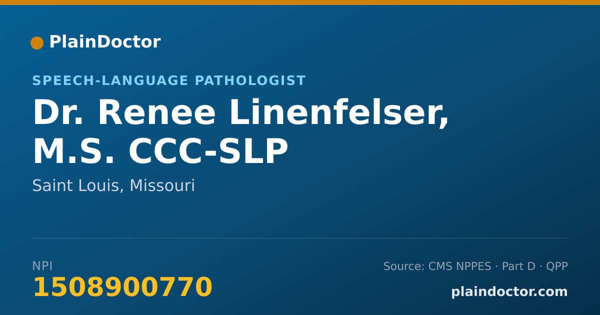 Shareable card for Renee Linenfelser, M.S. CCC-SLP - Speech-Language Pathologist, Saint Louis, MO