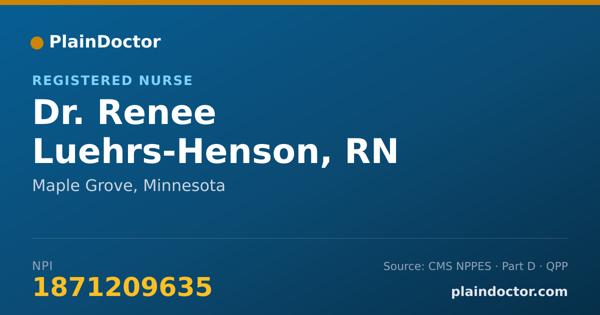 Shareable card for Renee Luehrs-Henson, RN - Registered Nurse, Maple Grove, MN