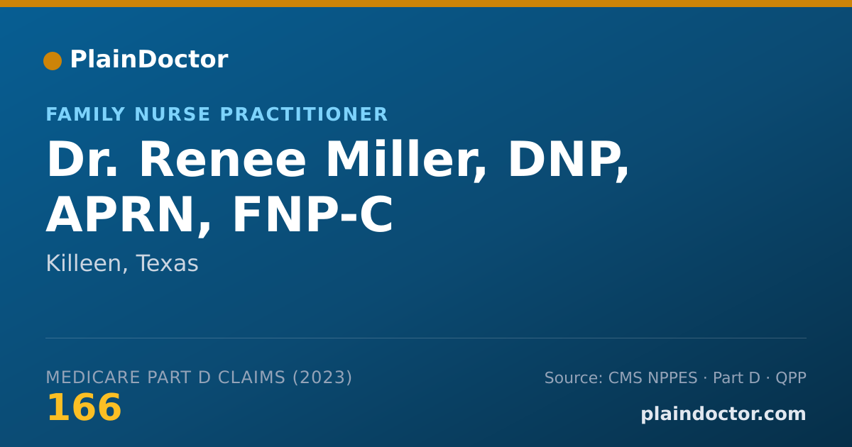 Shareable card for Renee Miller, DNP, APRN, FNP-C - Family Nurse Practitioner, Killeen, TX