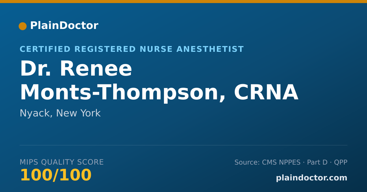 Shareable card for Renee Monts-Thompson, CRNA - Certified Registered Nurse Anesthetist, Nyack, NY