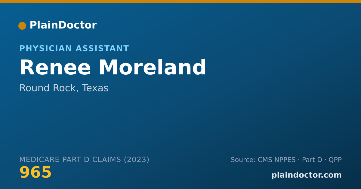 Shareable card for Renee Moreland - Physician Assistant, Round Rock, TX