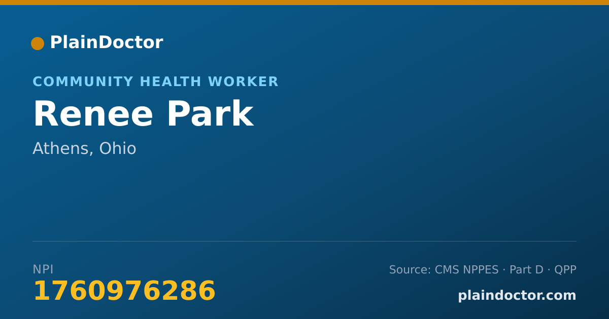 Shareable card for Renee Park - Community Health Worker, Athens, OH
